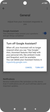 If you turn off the function, press TURN OFF.