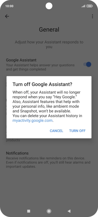 If you turn off the function, press TURN OFF.
