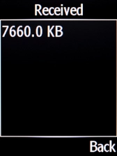 The incoming data usage is displayed. The incoming data usage is displayed.