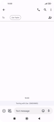 Press the text input field and write the text for your picture message.