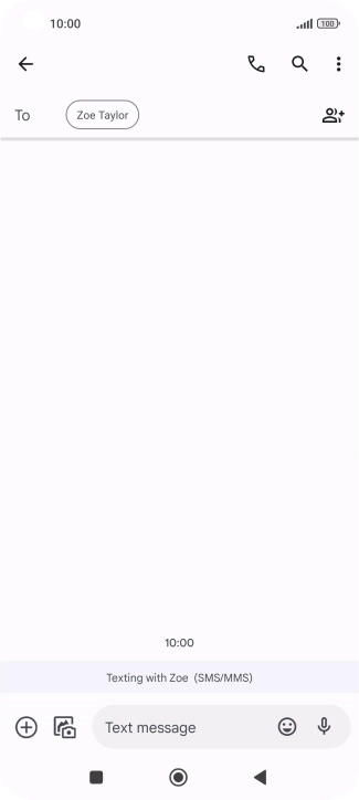 Press the text input field and write the text for your picture message.