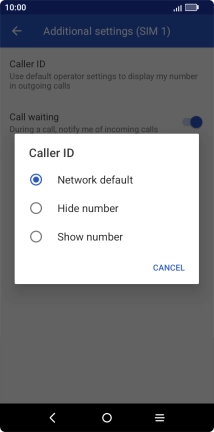 Press Show number to turn on caller identification.