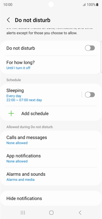 Press the indicator next to 