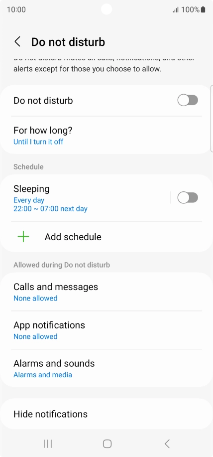 Press the indicator next to 