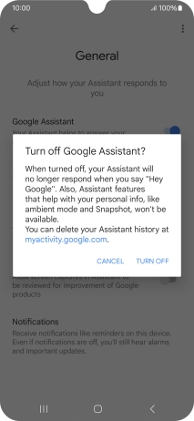 If you turn off the function, press TURN OFF.