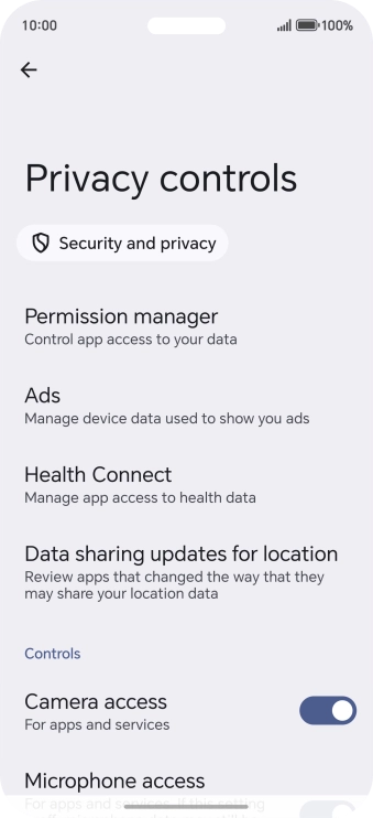 Press Permission manager.