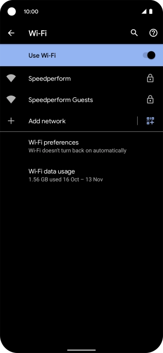 Press the required Wi-Fi network.