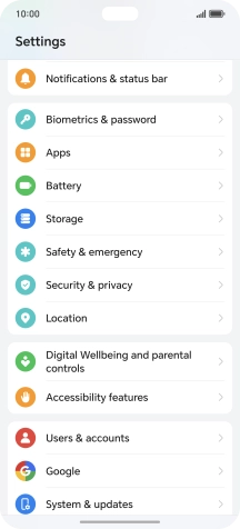 Press Security & privacy.