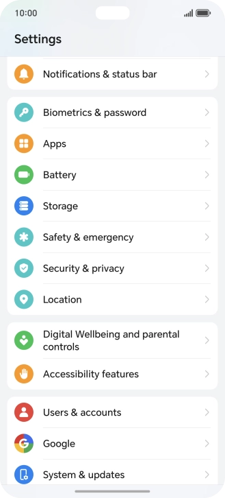 Press Security & privacy.