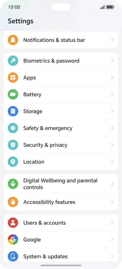 Press Security & privacy.