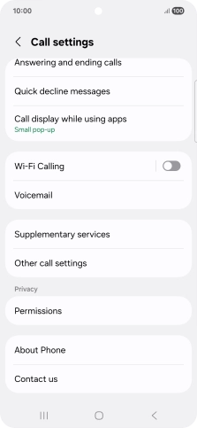 Press Supplementary services.