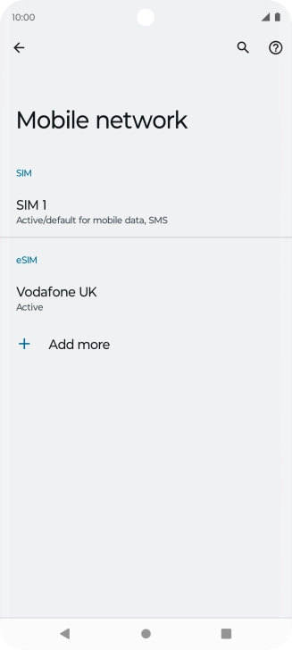 Press the required eSIM.