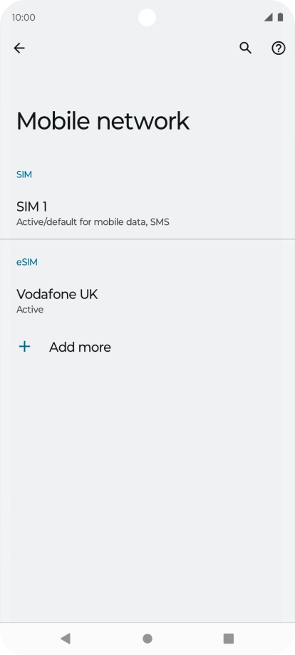 Press the required eSIM.