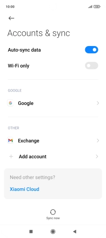 Press the required email account.