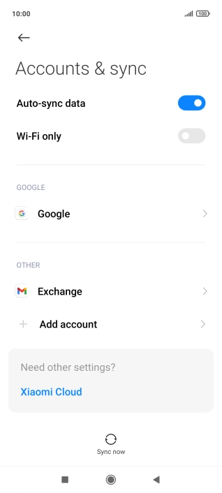 Press the required email account.