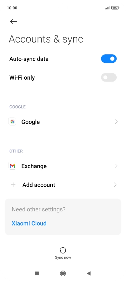Press the required email account.