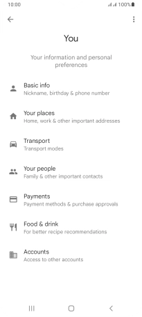 Press Basic info and follow the instructions on the screen to select phone owner settings.