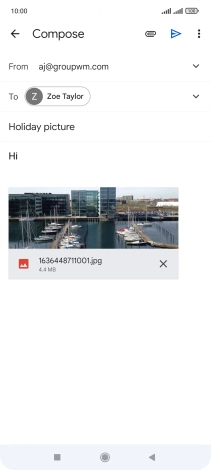 Press the send icon.