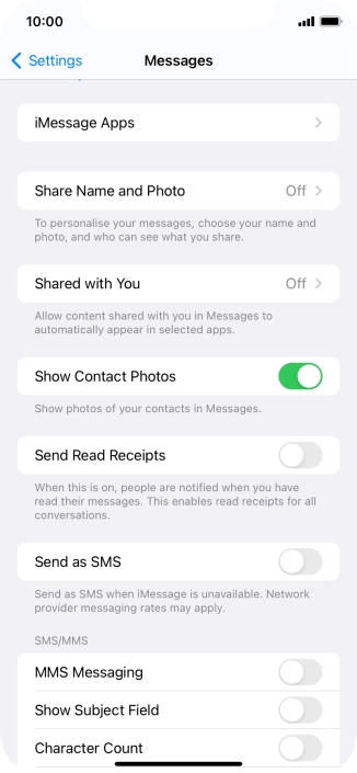 Press the indicator next to 