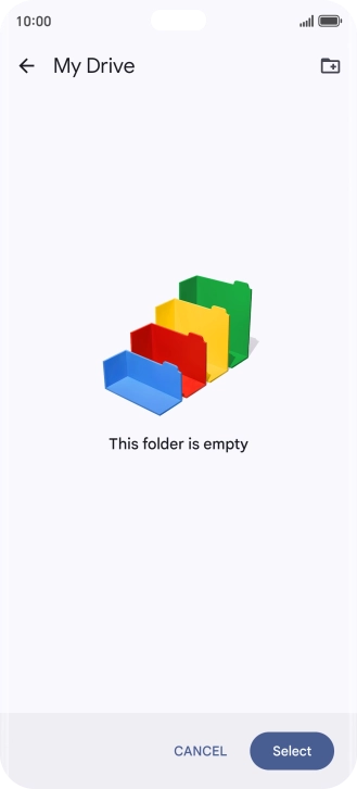 To create a new folder, press the new folder icon and follow the instructions on the screen to create a new folder.