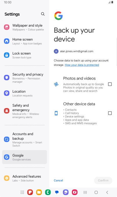 Press the required fields.