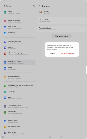 Press Remove account.