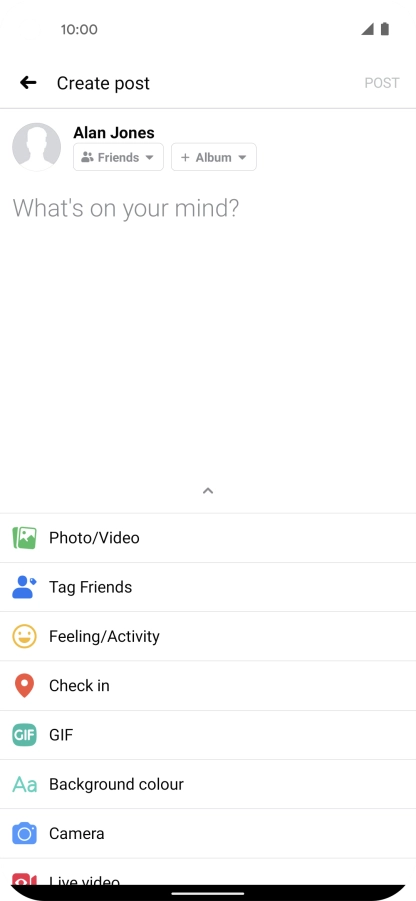 Press the text input field.