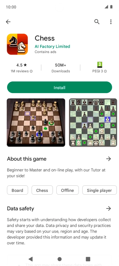 Press Install and follow the instructions on the screen to install the app.
