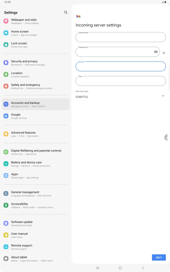 Press the field below 
