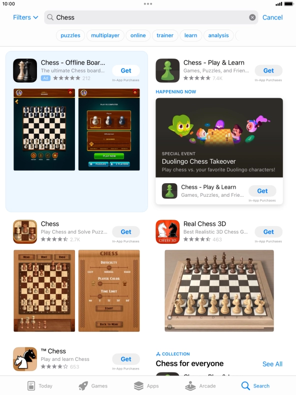 Press the required app.