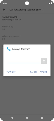 Press TURN OFF. Press TURN OFF.