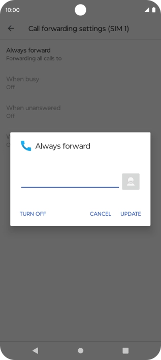 Press TURN OFF. Press TURN OFF.