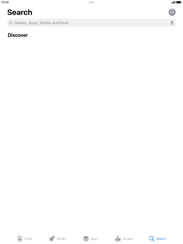 Press the search field.