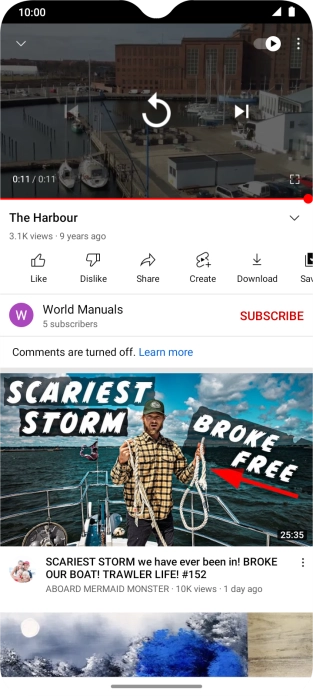 Slide your finger upwards starting from the bottom of the screen to return to the home screen.