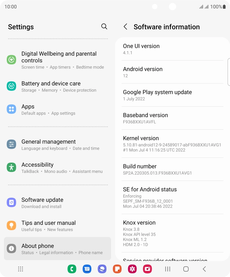 Your phone's software version is displayed below Android version. Your phone's software version is displayed below Android version.