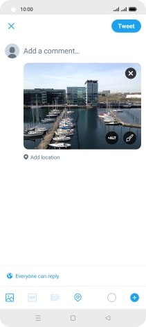 Press the text input field. Press the text input field.