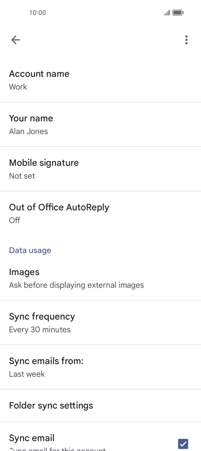 Press Account name and key in the required name.