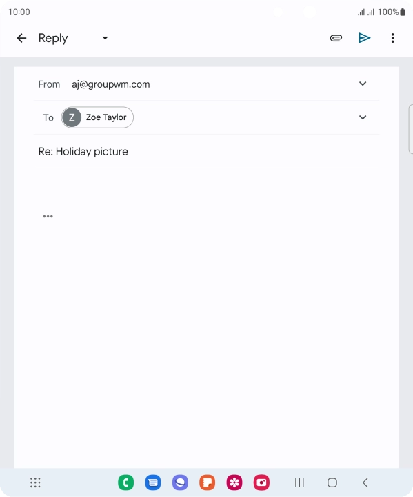 Press the text input field and key in the required text.