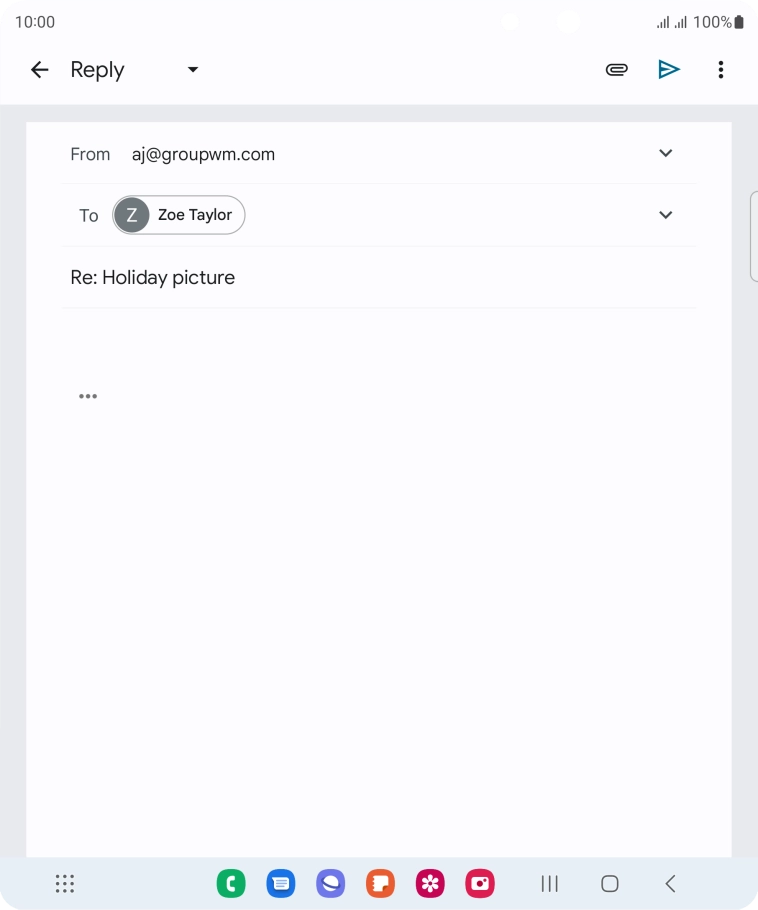 Press the text input field and key in the required text.