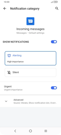 Press the indicator next to 