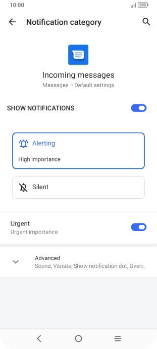 Press the indicator next to 