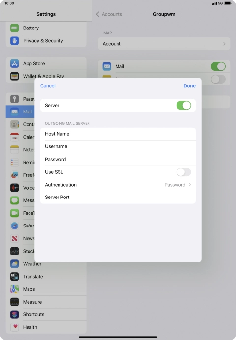 Press the indicator next to 