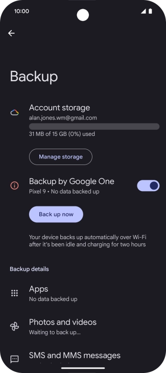 Press the indicator next to 