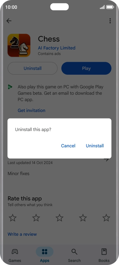 Press Uninstall. Press Uninstall.