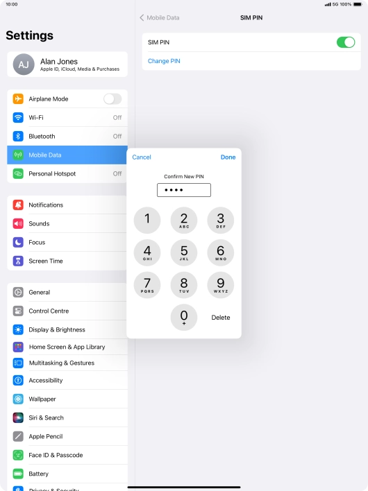 Key in the new PIN again and press Done.