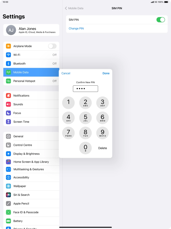 Key in the new PIN again and press Done.
