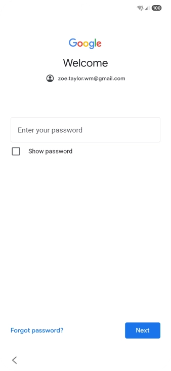 Press Enter your password and key in the password for your Google account. Press Enter your password and key in the password for your Google account.