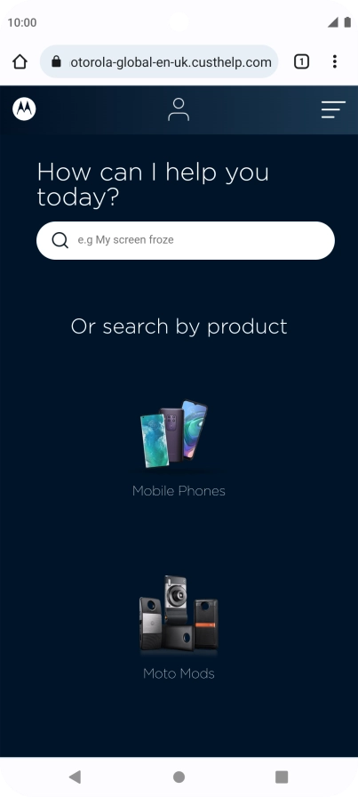 Press the address bar.