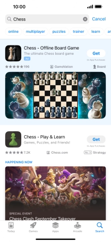 Press the required app.