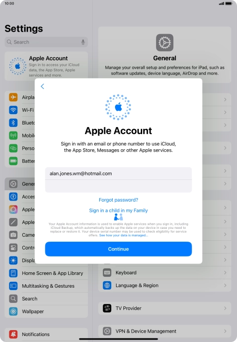 Press Continue. Press Continue.